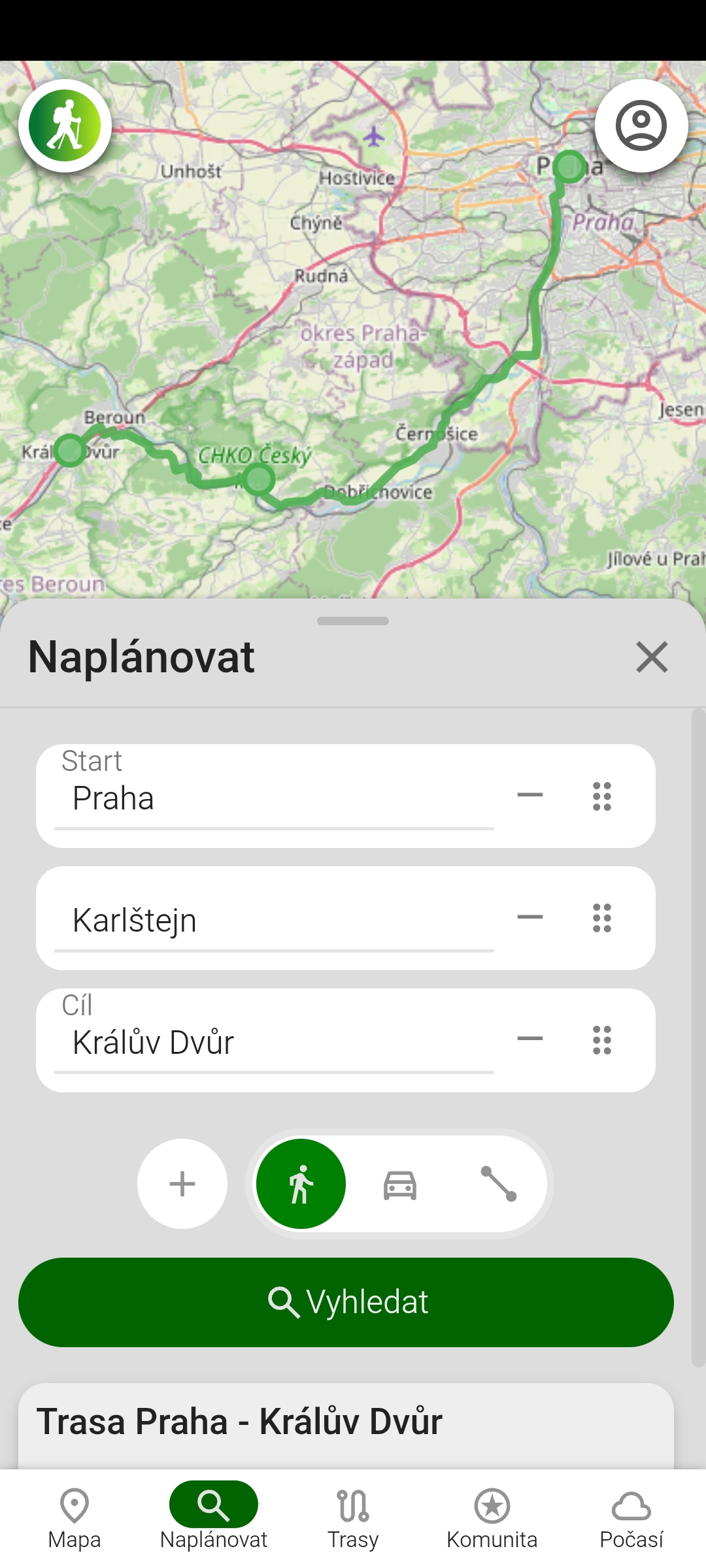 Turista v přírodě